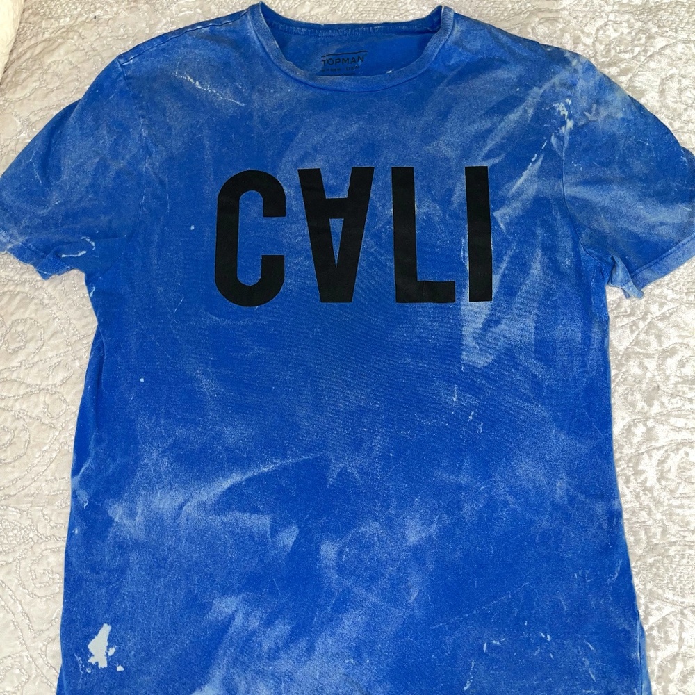 Topman Blue Tye Dye Cali Mens Size medium T-shirt